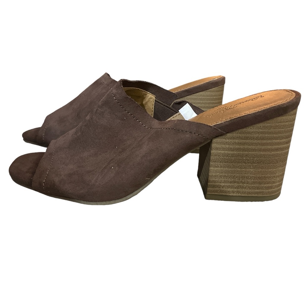 Universal thread brown suede clogs mules slides shoes 6.5 so cute EUC